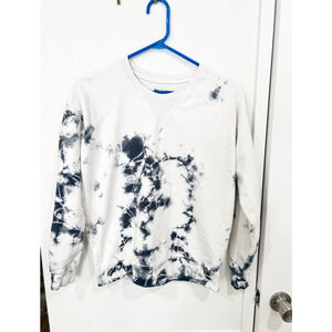 Rivet & Thread Womens Size xS Tie Dye Raglan Sweatshirt Sweater Cream Blue